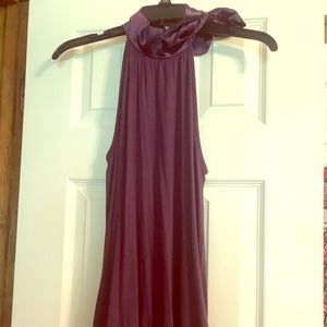 Purple tie neck shirt